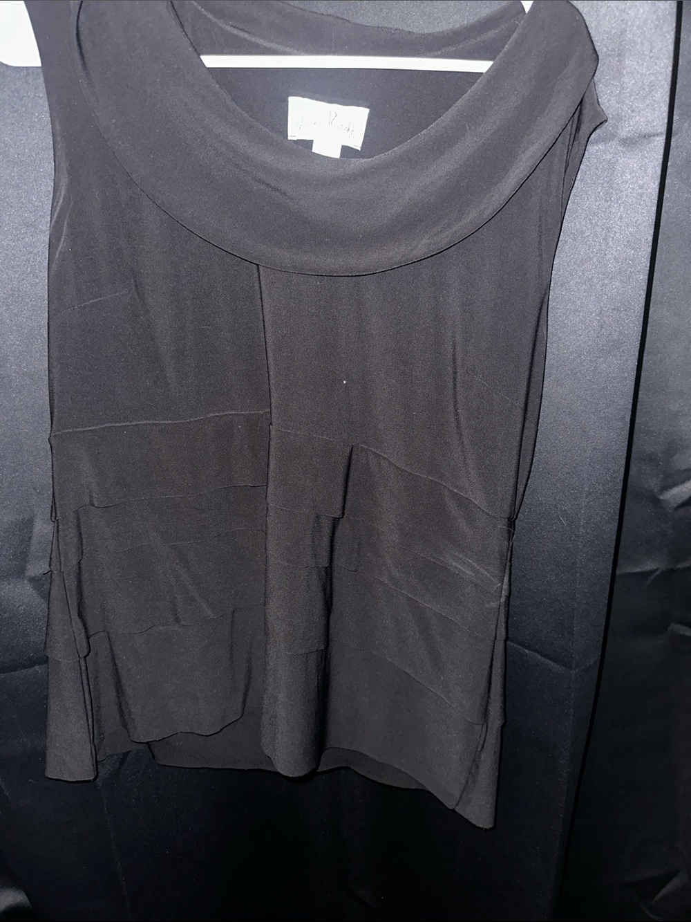 Black Sleeveless Cowl Neck Women's Top